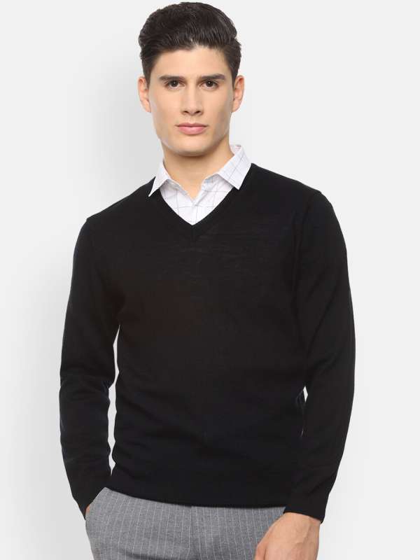 sweater with formal shirt