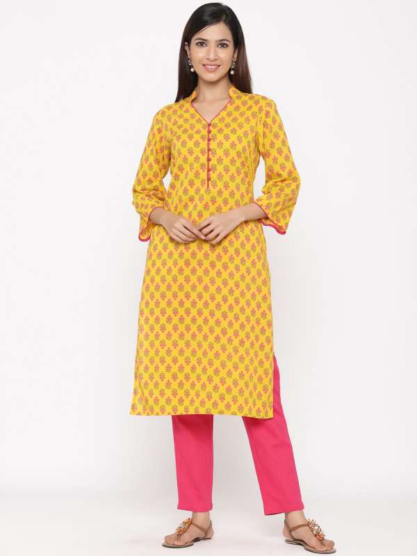 Yellow kurtis on myntra online