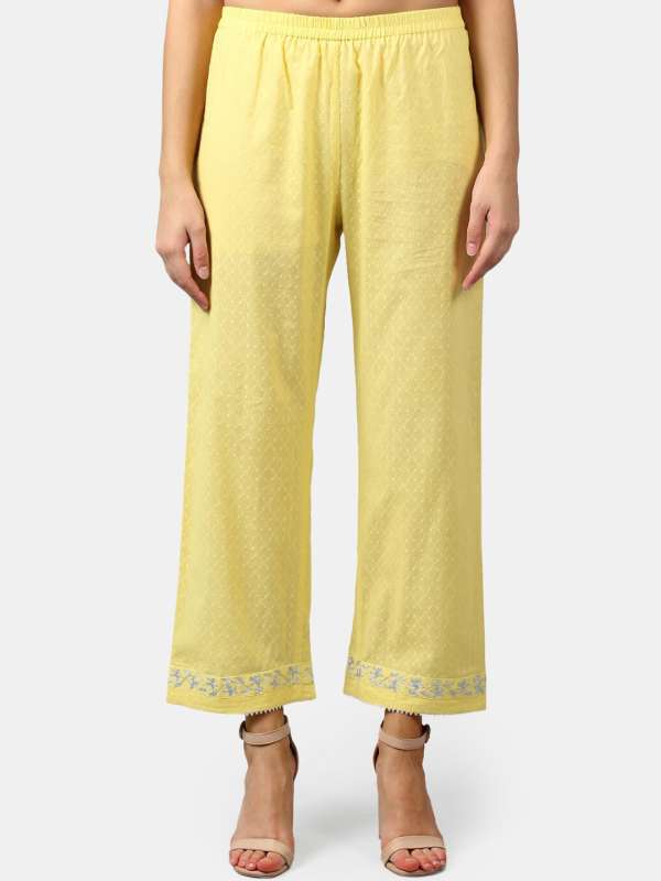 Golden palazzo pants 2025 myntra