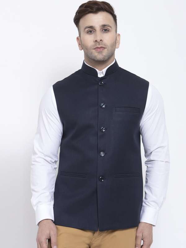 Navy Blue Nehru Jackets Buy Navy Blue Nehru Jackets online in India