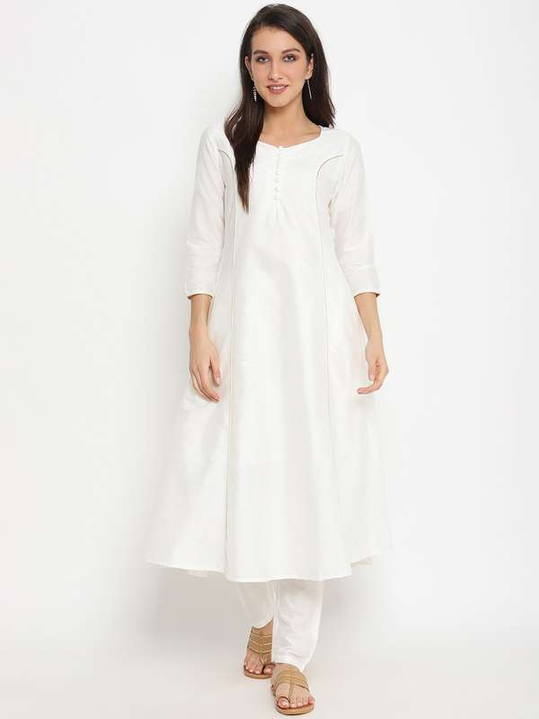 plain white anarkalis