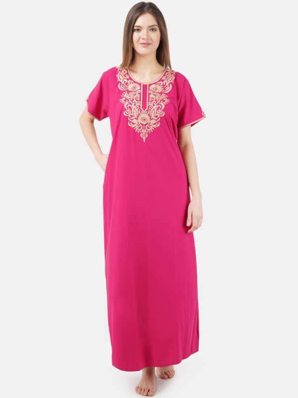 Pink colour night on sale dress