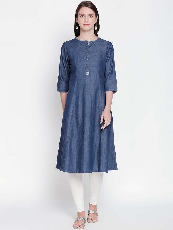 Denim kurta online shopping clearance