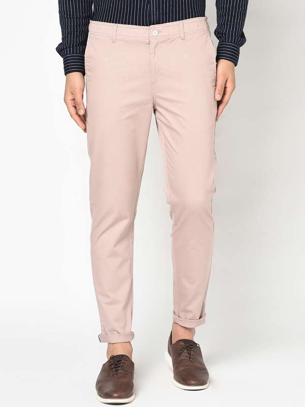Peach Men Trousers Casual - Buy Peach 