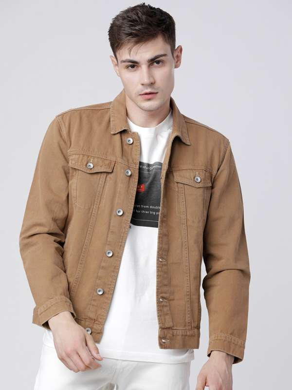 Khaki and jean jacket discount