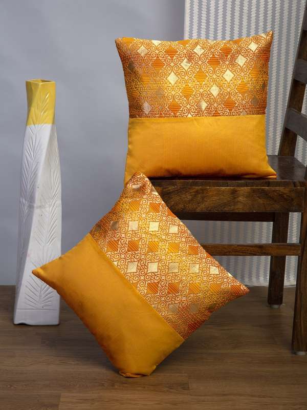 Mustard colour hot sale cushion covers