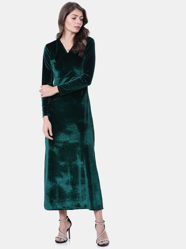 casual velvet dress