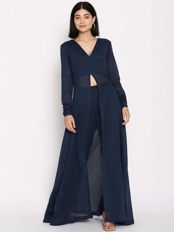 Front cut kurti with jeans myntra