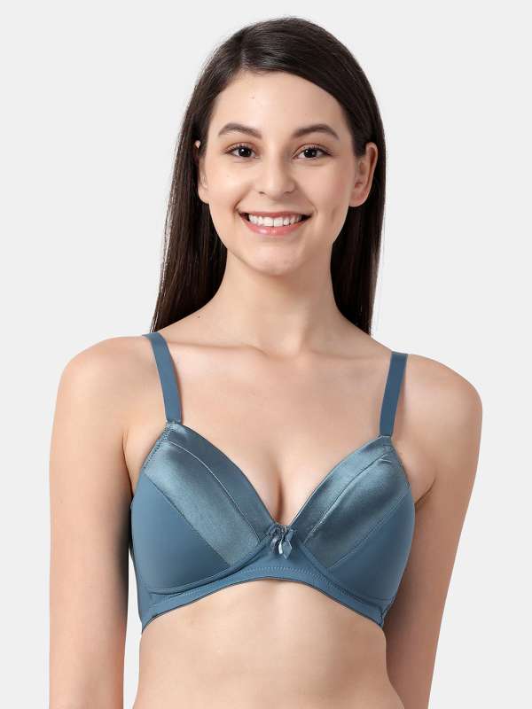 Teal Solid Non Wired Padded Bra - Buy Teal Solid Non Wired Padded