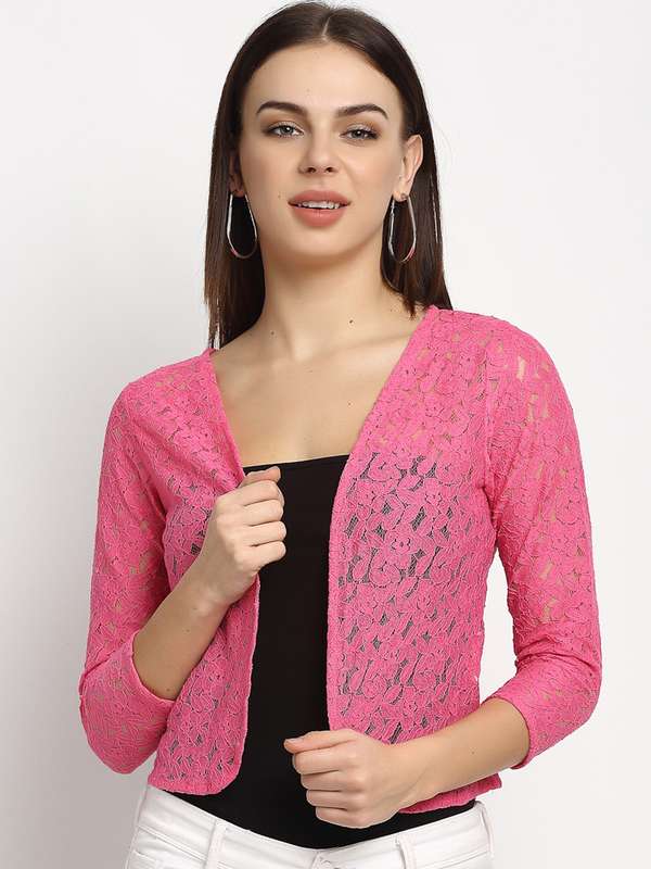 Women Pink Shrug - Buy Women Pink Shrug 