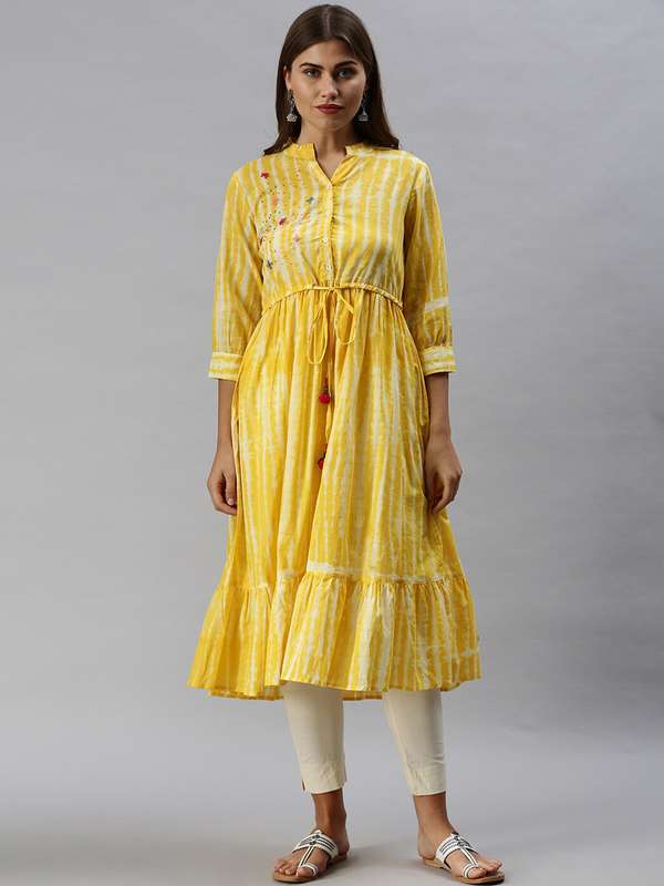 Yellow anarkali suit myntra Clearance