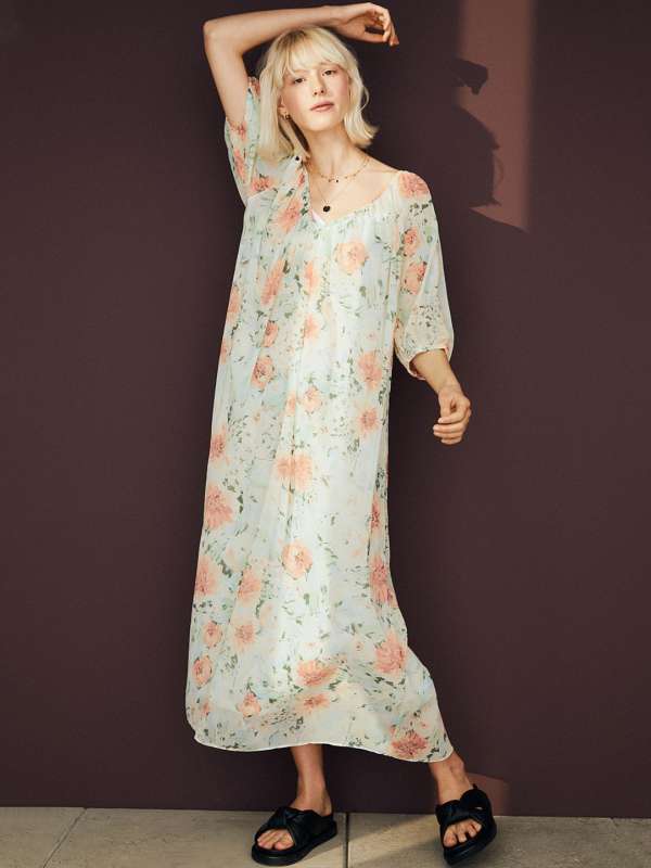 cotton maxi dresses online myntra