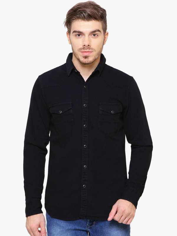 Lava Grey Denim Half Sleeve Shirt | sdr.com.ec