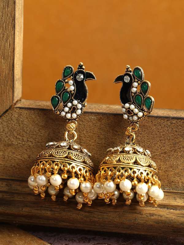 Buy Peacock Green Earrings online in India
