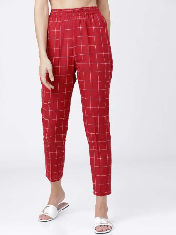 Women Checked Trousers - Buy Women