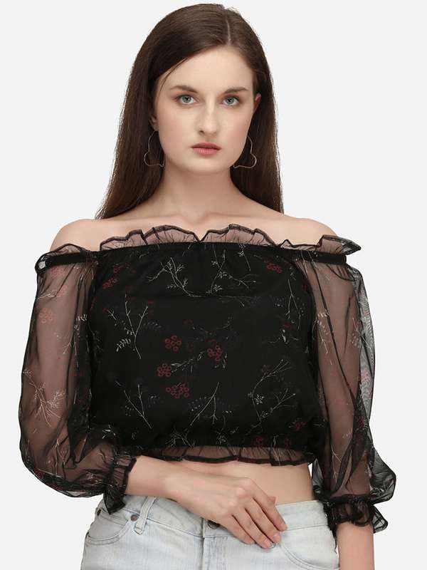 black net shirt for women