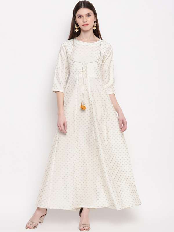 White anarkali myntra outlet