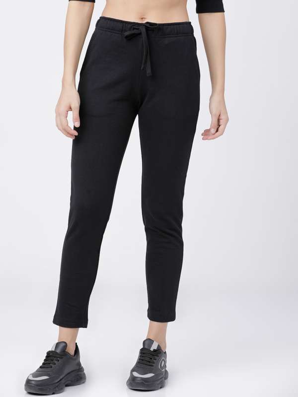 Buy Tokyo Talkies Black Relaxed Fit Track Pants for Women Online