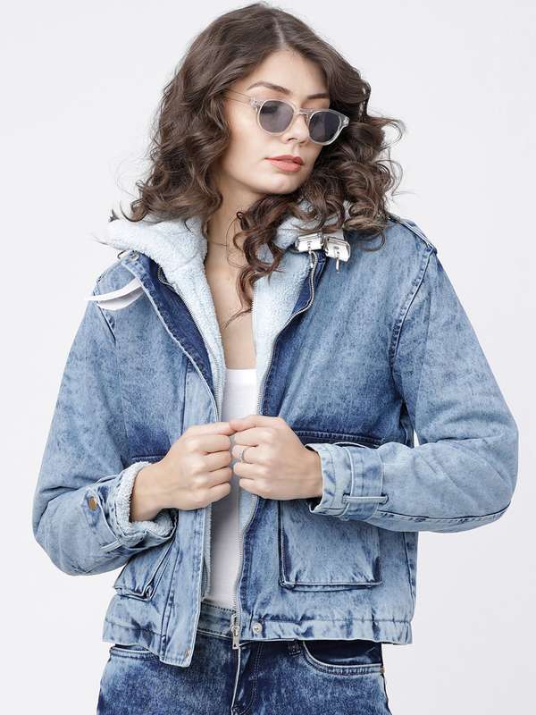 Denim jacket for girls on myntra clearance