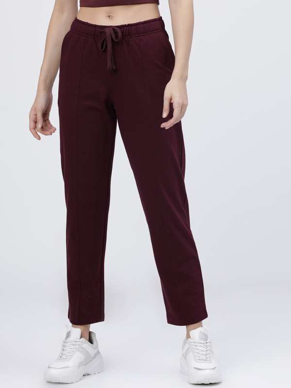 Buy Burgundy Track Pants for Women by Enamor Online