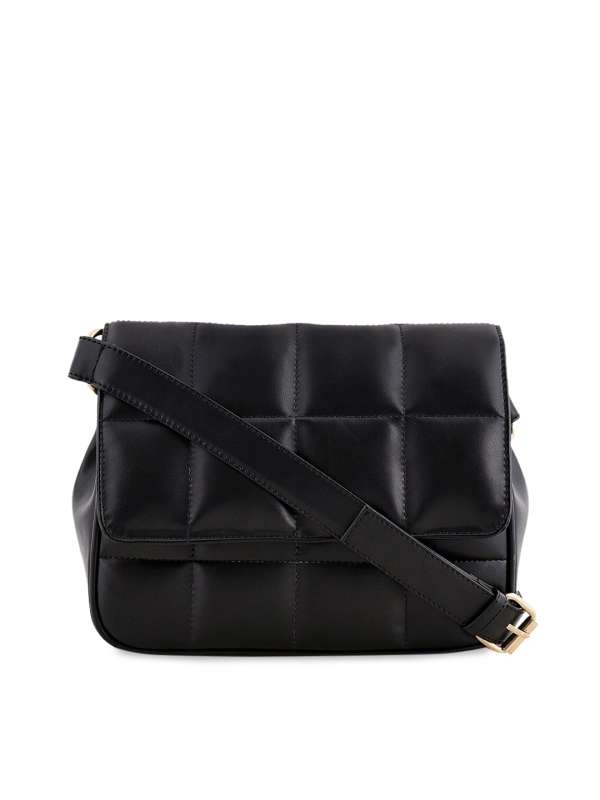 Black quilted cheap sling bag