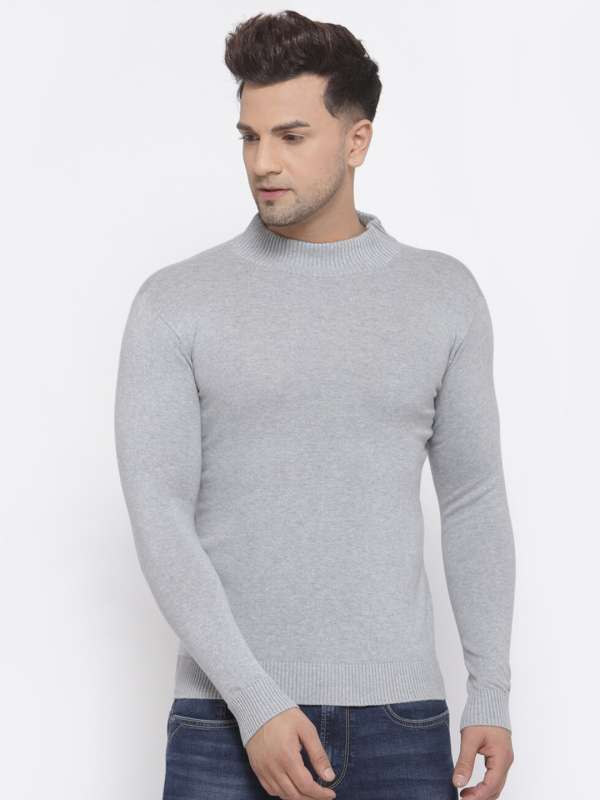 Men Grey White Sweater Buy Men Grey White Sweater online in India