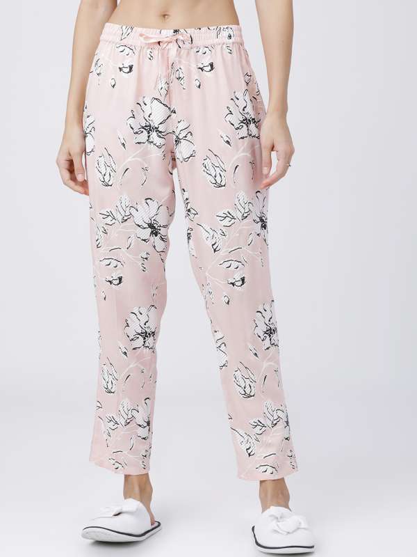 Buy Tokyo Talkies Lt Pink/White Printed Lounge Pant for Women