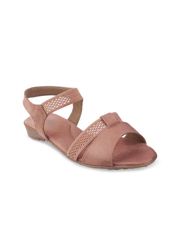 metro solid peach sandals