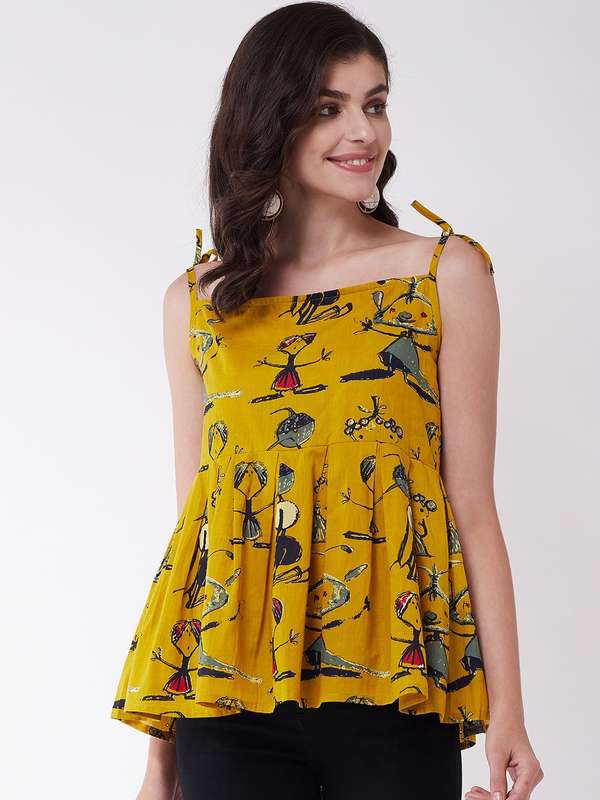 yellow sleeveless top