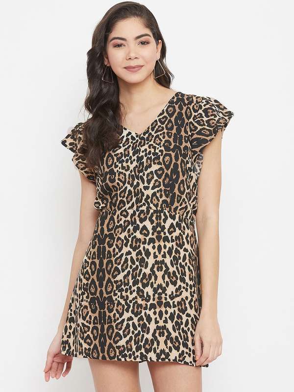 animal print silk dress