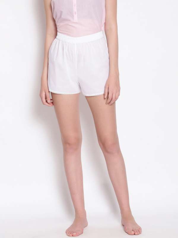 White womens lounge shorts discount