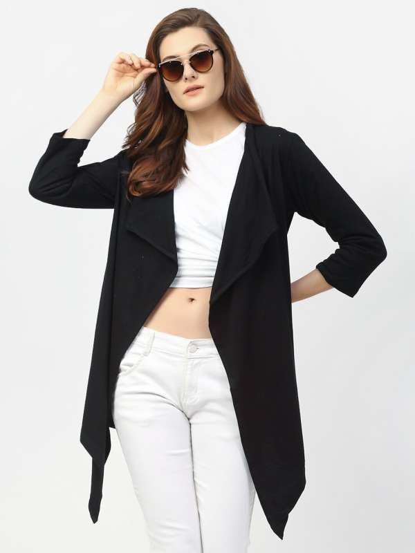 Black new arrivals waterfall shrug