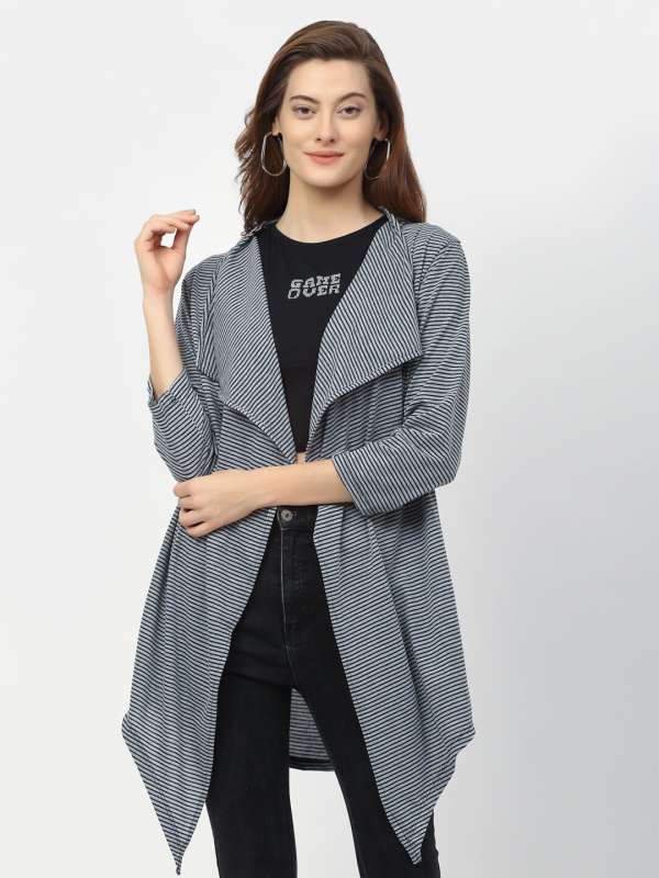Striped long shrug hot sale
