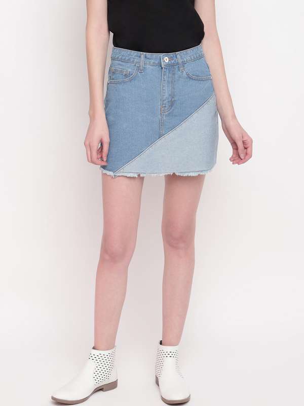 denim skirt myntra