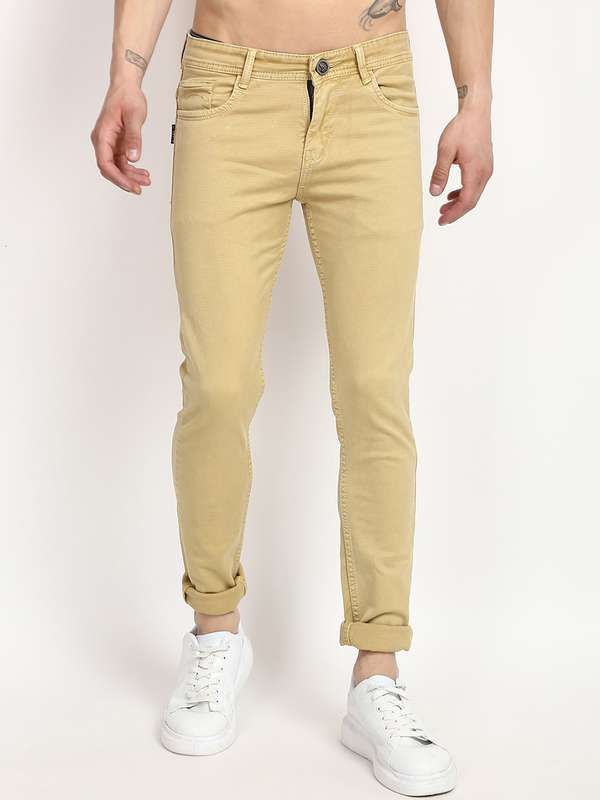 Biscuit colour jeans clearance