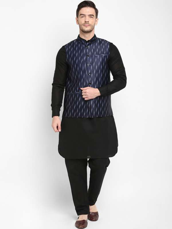 Black sales kurta punjabi