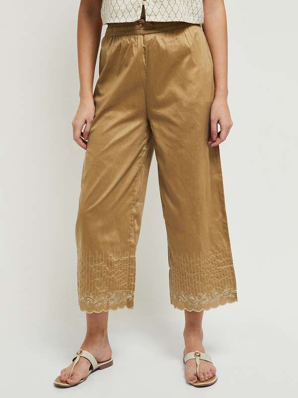 Golden palazzo pants myntra Clearance