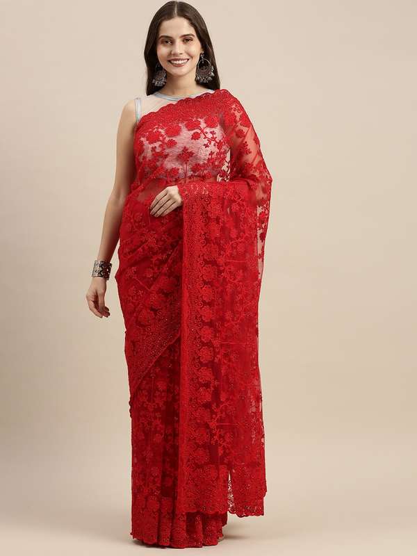 lace net saree