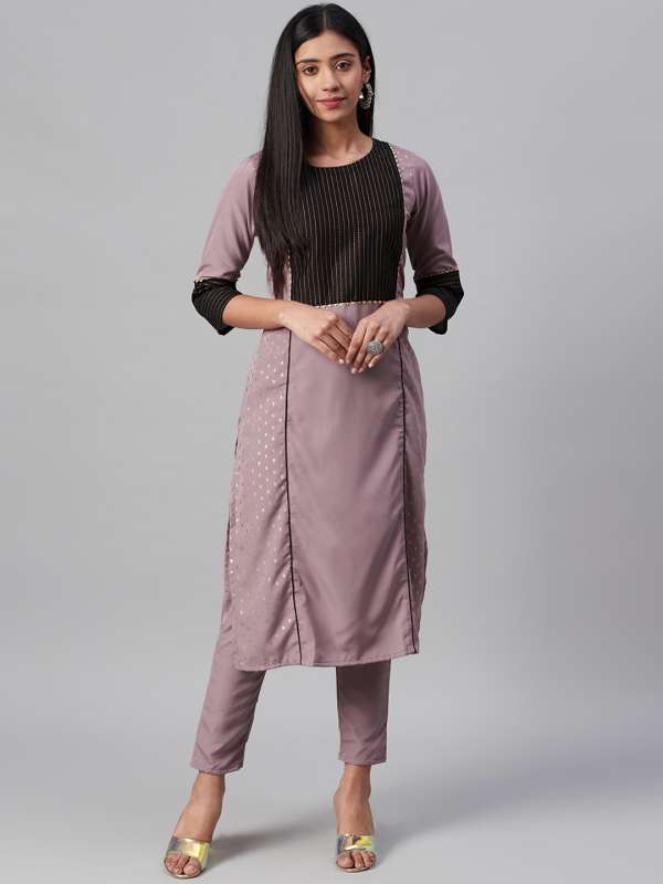 Ziyaa women's straight crepe kurta hot sale