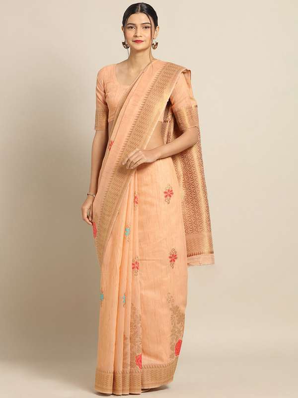Linen saree myntra Clearance