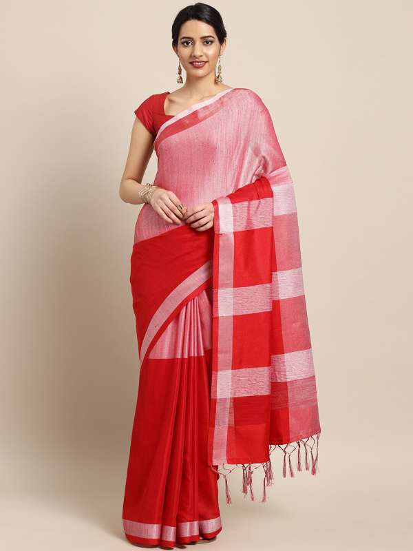 myntra linen sarees