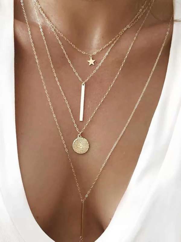 Layered Necklace Myntra 2024 www.alhudapk