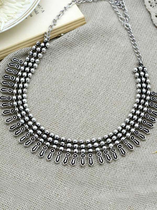 Oxidized metal necklace outlet