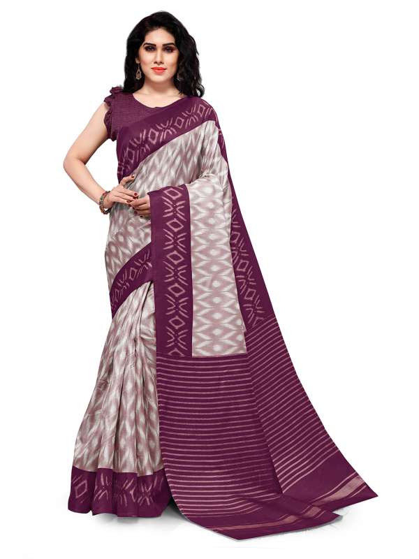 White cotton sarees in amazon outlet