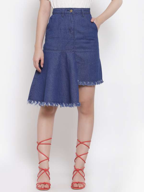 Knee Length Denim Skirt Buy Knee Length Denim Skirt online in India