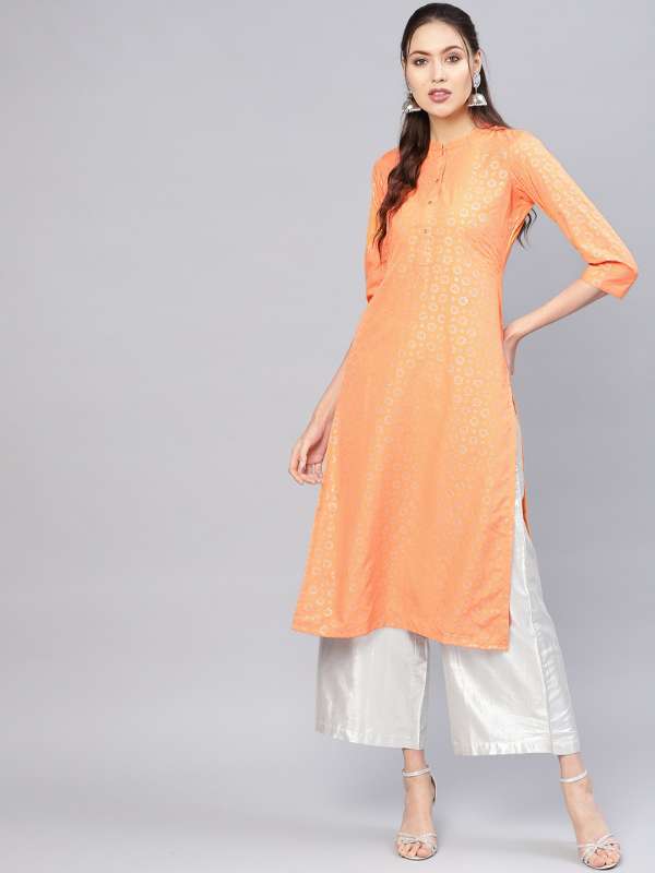 Orange Women Kurtas Kurtis Sabhyata Saree Mall Buy Orange Women
