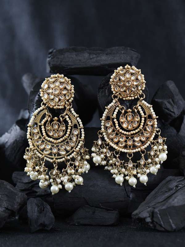 Gold With Pearl Chand Bali Earrings 3317462.htm Buy Gold With