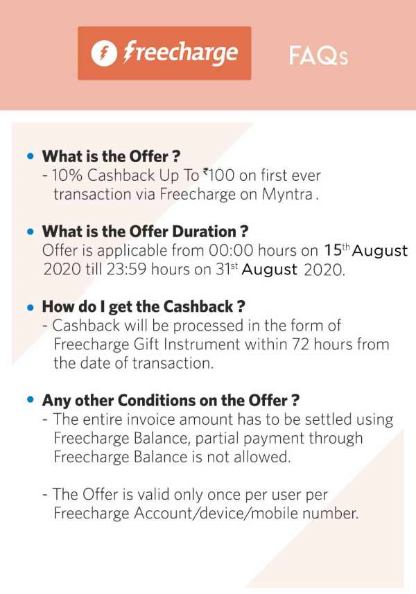 Freecharge new user online offer
