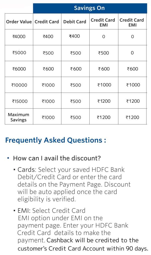 Shop Online Get Exclusive offers from HDFC Bank Festive Treats