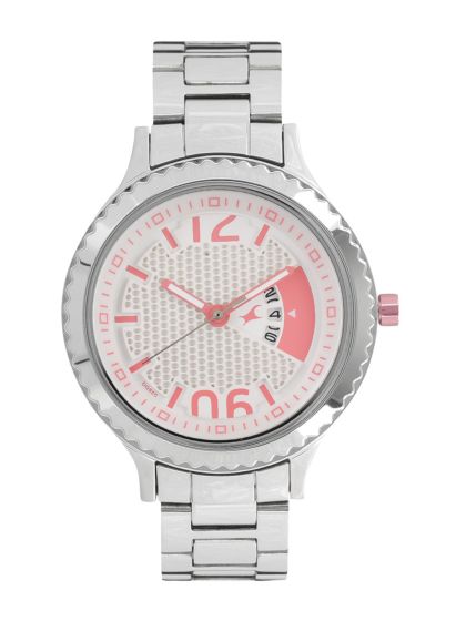 Buy Fastrack Women Silver Toned Analogue Watch NK6078SM02